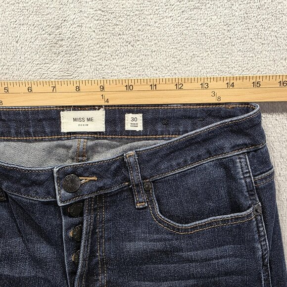 Miss Me Jeans Womens 30 Dark Wash Skinny Button Fly Stretch Denim M2188SN 5DW - Picture 7 of 10
